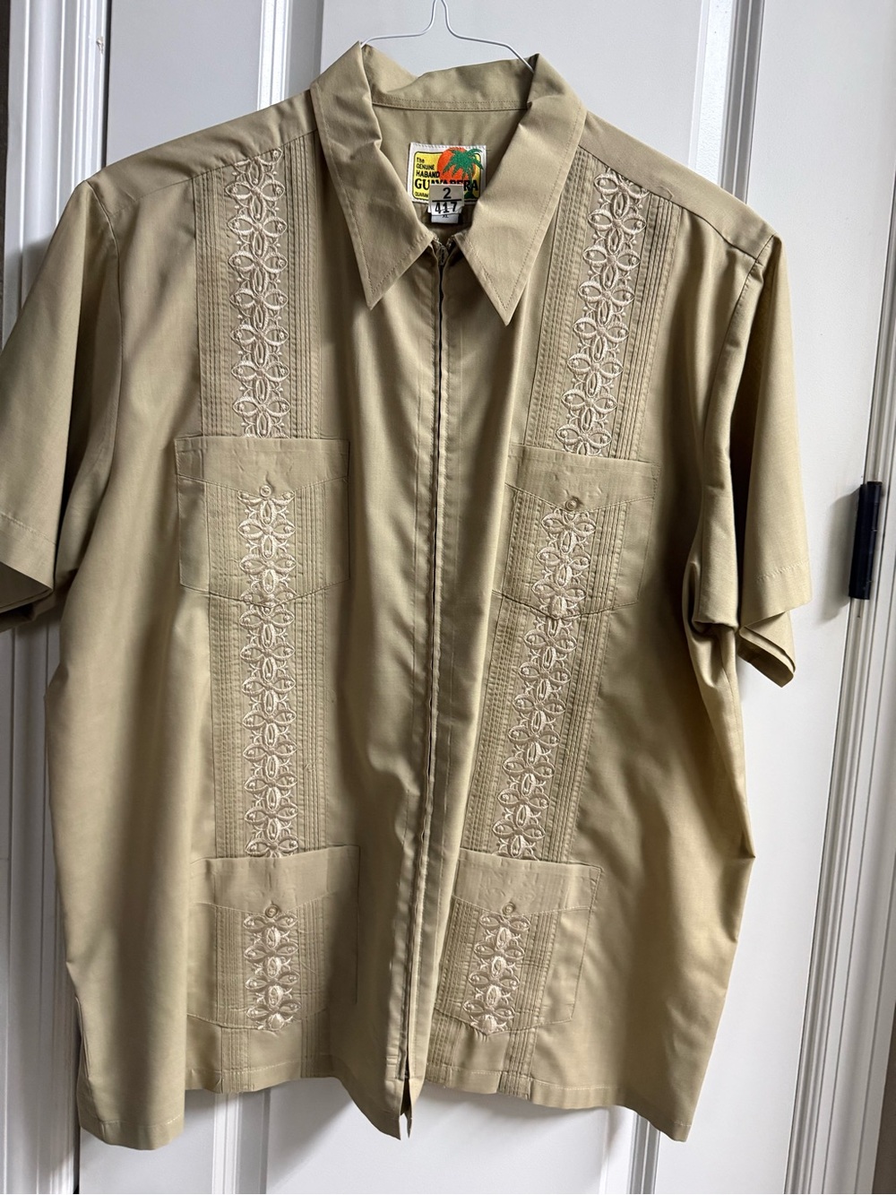 The genuine haband guayabera zip up vintage xl